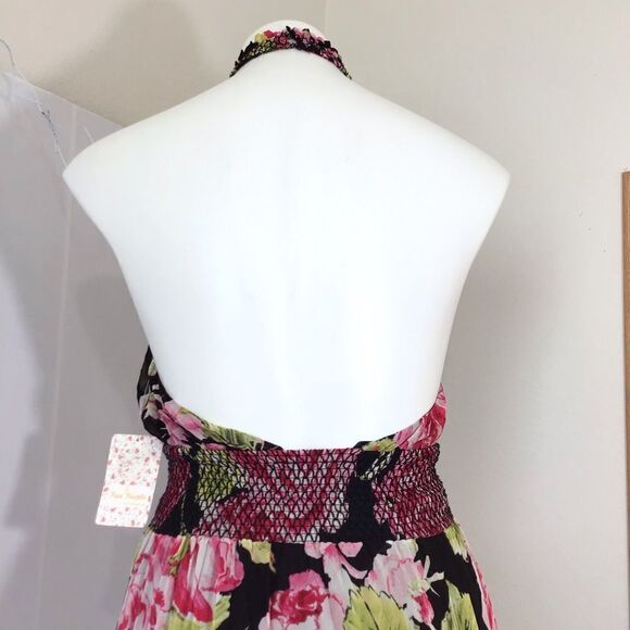 Free People Black Floral In Full Bloom Flowy Maxi Dress New Size XS - Picture 4 of 15